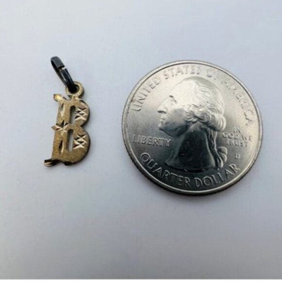 Sterling Silver Initial B Necklace Diamond Cut Letter Pendant Rope Chain - Picture 3 of 9